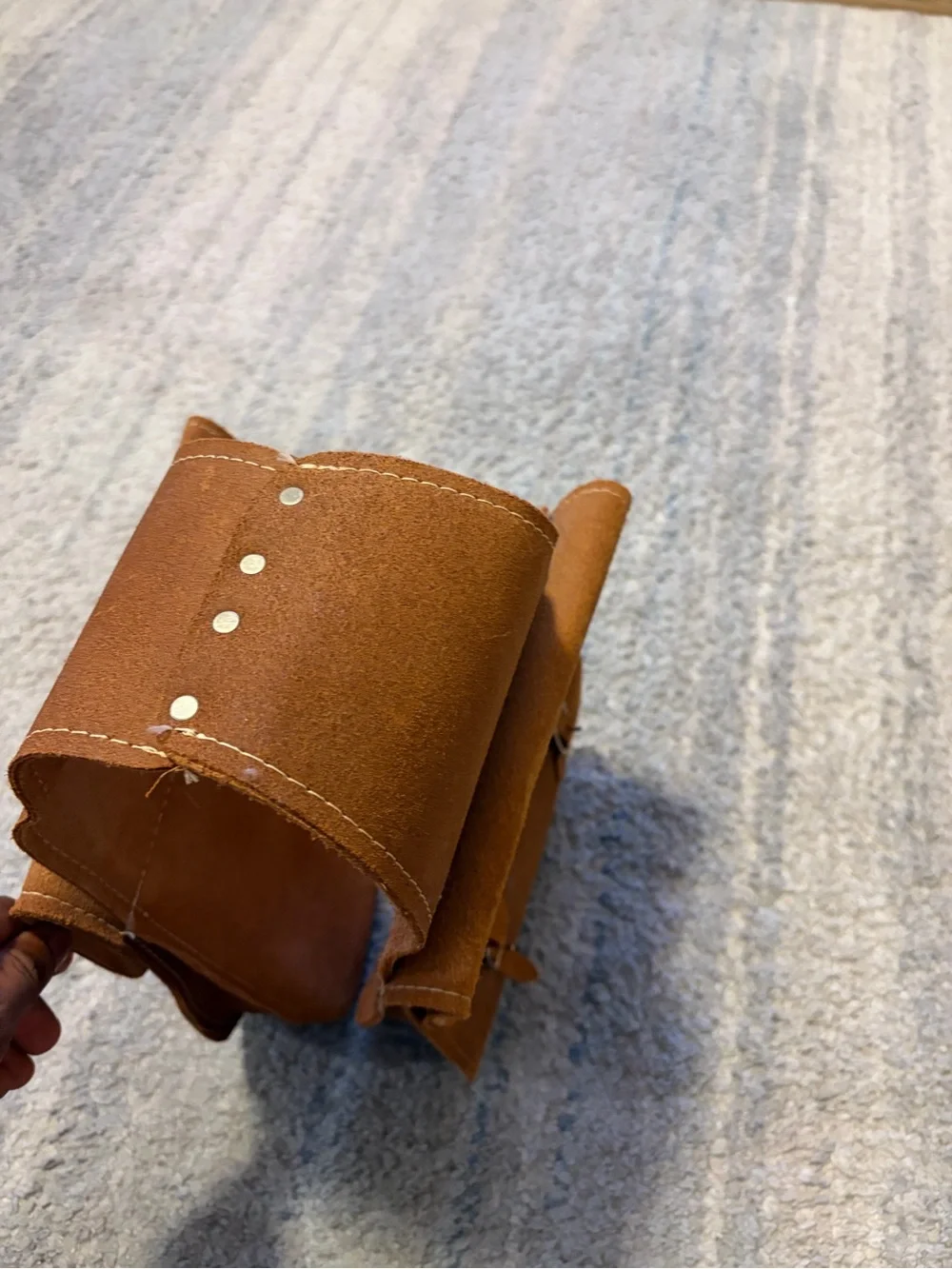 Genuine Suede Leather Horse Saddle Bags Western Equestrian Trail Riding Pack